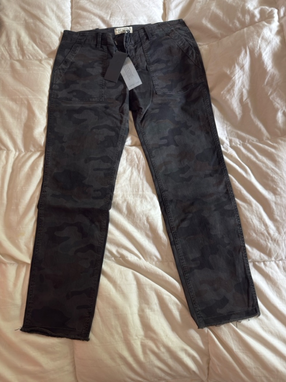 Nili Lotan Charcoal Black Camouflage women’s Jenna Pants
